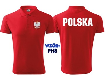 Футболка-поло POLAND FAN EAGLE подарочная вышивка S