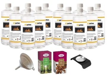 ZESTAW 12L BIOPALIWO bioetanol płyn paliwo biokominka + 2 olejki + pojemnik