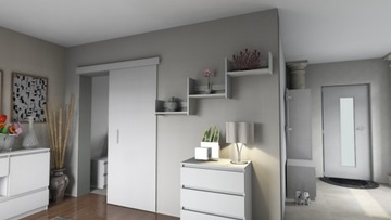 БОЛЬШАЯ НАСТЕННАЯ ПОЛКА ДЛЯ КНИГ ДЛЯ ГОСТИНОЙ, БЕЛАЯ