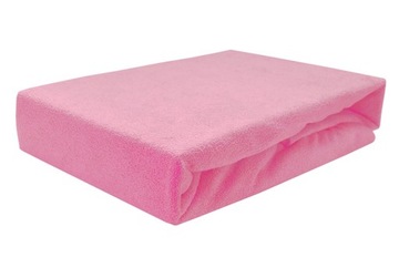 Prześcieradło frotte z gumką 180x200 różowe