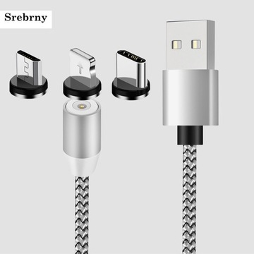 МАГНИТНЫЙ КАБЕЛЬ 3в1 USB-C МИКРОУСБ IPHONE QC 3.0
