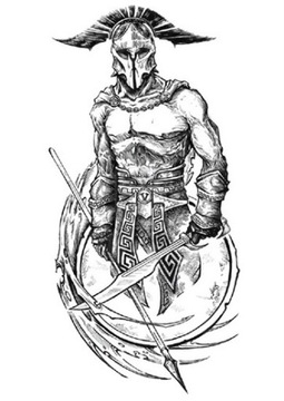 N80 DUŻY TATUAŻ ZMYWALNY TYMCZASOWY GLADIATOR HERO