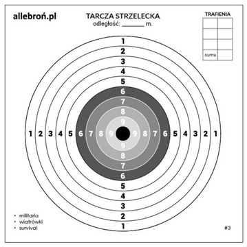 Tarcze strzeleckie tekturowe 17x17 cm 200 szt #3