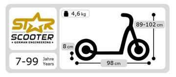 СКУТЕР BikeStar Luxus 205мм100кг НЕМЕЦКИЙ XL
