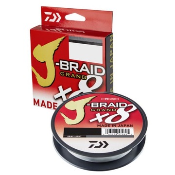 DAIWA J-BRAID GRAND X8 JASNO SZARA - 0.18 MM 135 M