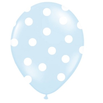 NIEBIESKI BALON W KROPKI NA URODZINY ROCZEK BALONY