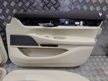 BMW G11 G12 TAPICERKA BOCZEK DRZWI PRZÓD TYŁ BEŻ