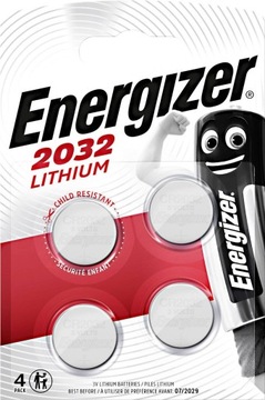 Литиевая батарея Energizer CR 2032 3V блистер 4 шт.