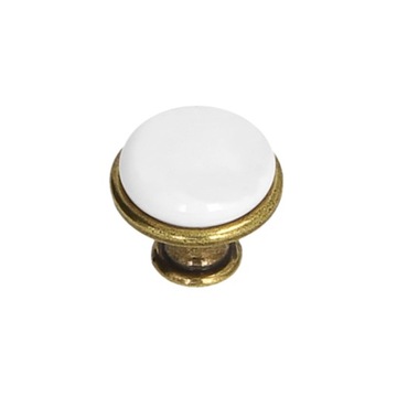 Gałka meblowa porcelana GP19-AB-MLK-0 gładka MLECZ