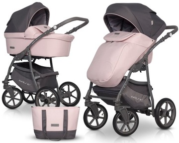 WÓZEK 2w1 GONDOLA SPACER / Basic Pastel Pink Riko