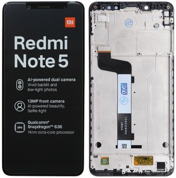 Wyświetlacz LCD Xiaomi Redmi Note 5 + RAMKA czarny