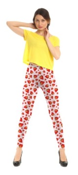 ЛЕГИНСЫ С ПРИНТОМ КЛУБНИКА ДЛЯ ФИТНЕСА