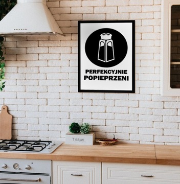 PLAKAT A3 KUCHNIA JEDZENIE CZARNA RAMA PREZENT