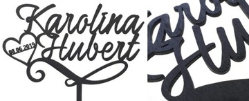 Имена и дата для свадебного торта, свадебный топпер