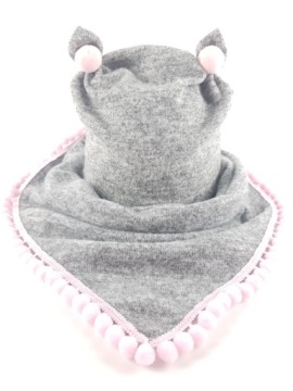 КОМПЛЕКТ ШАПКА + ШАРФ С ПОМПОНОМ, 0 ДО 3 ЛЕТ