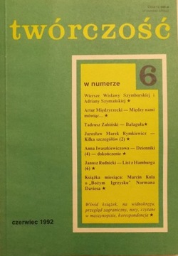 TWÓRCZOŚĆ nr 6 (559) czerwiec 1992