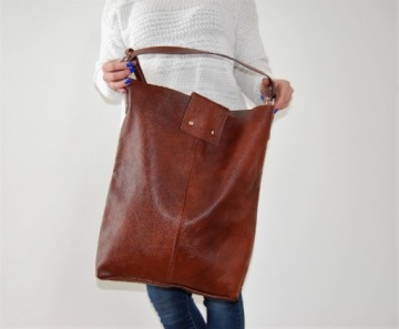 КОЖАНАЯ СУМКА-ШОППЕР 100% НАТУРАЛЬНАЯ КОЖА