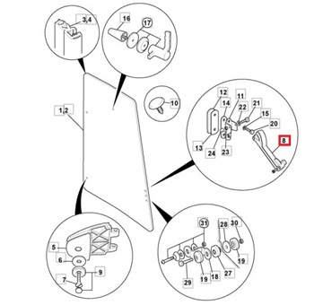 РУЧКА БОКОВОГО ОКНА JCB 2CX 3CX 4CX 331/38532