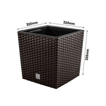 Цветочный горшок + вставка RATO LOW DRTS325L умбра