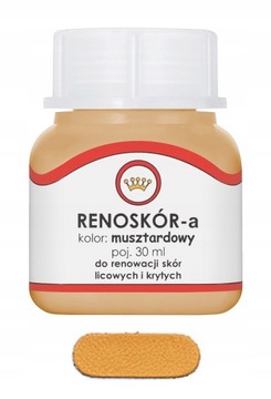 RENOSKÓR FARBA LAKIER DO SKÓRY MUSZTARDOWY