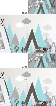 детские наклейки на стены горы воздушный шар XXL