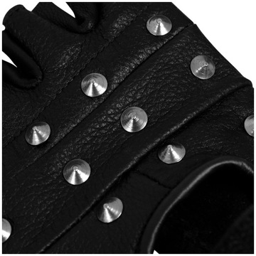 Перчатки MT с шипами, кожаные перчатки без пальцев в стиле панк M