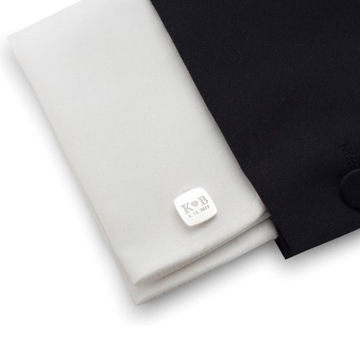 Prezent dla Męża Spinki do mankietów Inicjały data