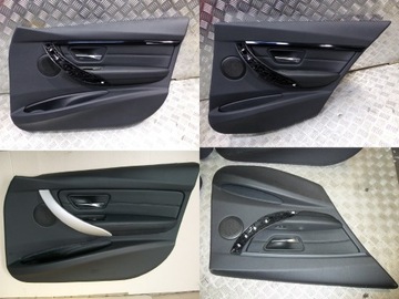 BMW 3 F30 F31 BOCZEK DRZWI PRZÓD TYŁ CZARNA SKÓRA
