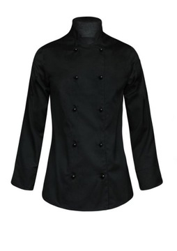 Bluza kucharska damska, czarna, rękaw długi XS