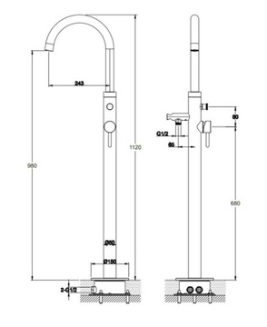 WOLN Ванна 180x87 FRIGG + OMNIRES BATTERY + SYF