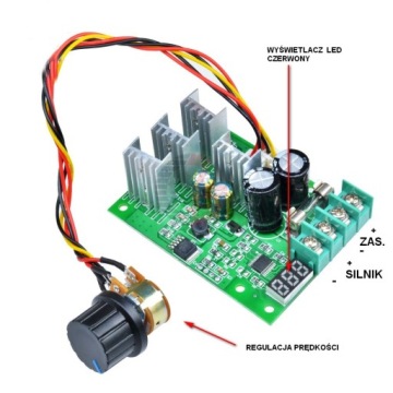 РЕГУЛЯТОР ШИМ-ДВИГАТЕЛЯ 30 А, 6–60 В постоянного тока, светодиодный дисплей
