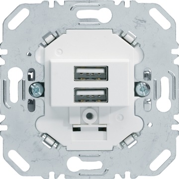 Berker one.platform Mechanizm gniazda USB podwójny biały 260209