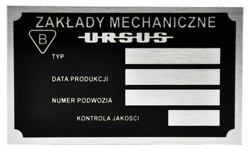 URSUS - Tabliczka znamionowa