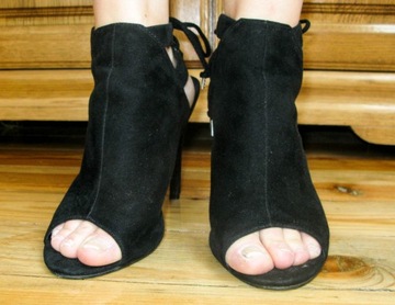 Sandały czarne skórzane szpilki 41 NEW LOOK 8 sexy