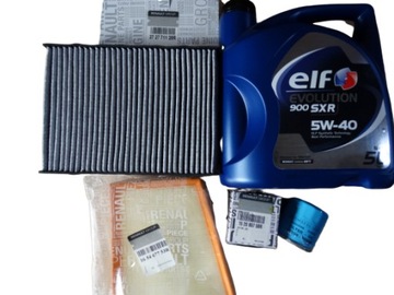 Filtry SCENIC III 2.0 16V + olej ELF 5W40 SXR 5L