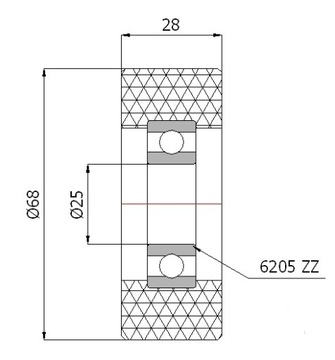 РОЛИК РОЛИК 68 мм ДАВЛЕНИЕ ДАВЛЕНИЕ РОЛИК ширина 28 мм