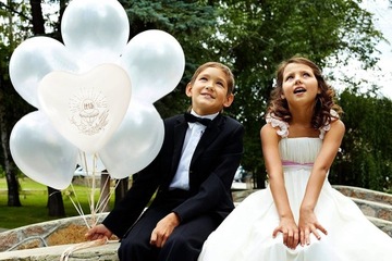 Белый шар-сердечко для причастия, 6 шт.