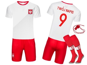 Strój piłkarski POLSKA + getry WŁASNY NADRUK - 116