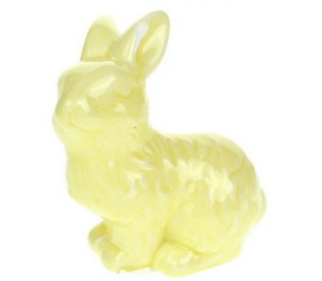 ZAJĄC ZAJĄCZEK CERAMICZNY SZKLIWIONY ŻÓŁTY 10cm