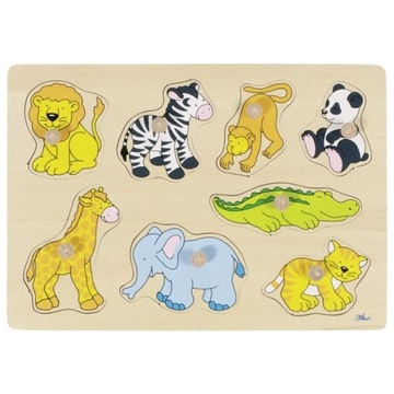 Puzzle z uchwytami ZWIERZĄTKA Z ZOO ! GOKI