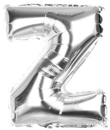 Balon Foliowy 40 cm - Litera Z - SREBRNY