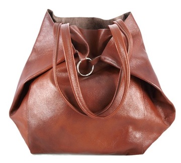 TOREBKA SKÓRZANA WOREK TORBA SKÓRA SHOPPER BRAZOWA
