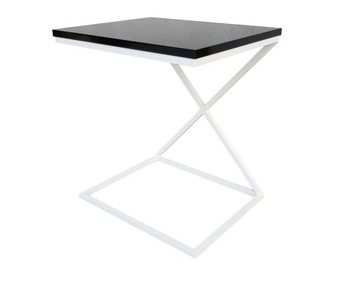 Stolik nocny pomocnik loft matal biały czarny X
