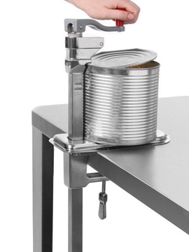 Консервный нож, прикрепленный к столешнице стола Hendi