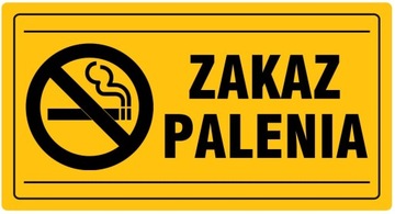 Tablica tabliczka '' ZAKAZ PALENIA '' 12x22 cm PCV
