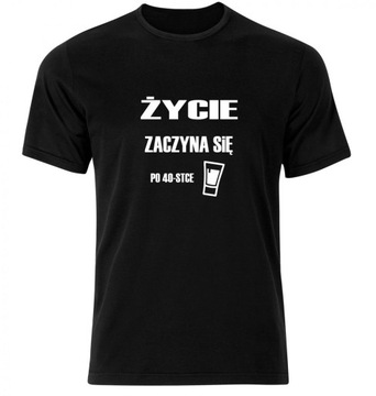 Koszulka męska czarna na urodziny 40 czterdziestka r. XXL