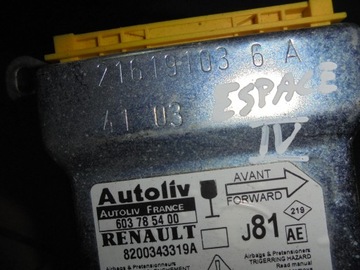 ESPACE IV 2.0T ДАТЧИК ПОДУШКИ БЕЗОПАСНОСТИ 8200343319