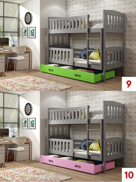Детская двухъярусная кровать Kubuś 190x80 + цвета