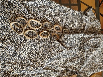 Panterka, komplet: sukienka i spodnie