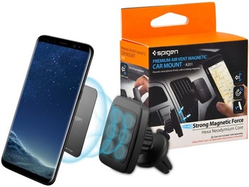 Прочный автомобильный держатель дефлектора Spigen A201 для смартфона в машине.